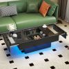 Extendable Coffee Table with Sliding Tabletop and Hidden Storage Compartment