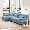 Luxury Modular Sectional Chenille Sofa Couch with Convertible Ottoman, Oversized L Shaped Cloud Couch and Matching Pillows