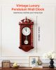 23.62” Grandfather Vintage Pendulum Wall Clock with Silent Quartz Movement and Handcrafted Design