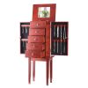 VEVOR Standing Jewelry Cabinet Armoire with 4 Spacious Drawers, Flip Top Mirror, 4 Top Storage Compartments and Zinc Alloy Drawer Handles