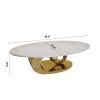 Marble Coffee Table with Gold Sculptural Stainless Steel Base