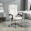 Vinsetto White Massage Office Chair with 6 Vibration Points, 3 Heating Levels and Adjustable Height & Footrest