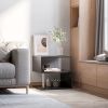 S-Shaped Black Side Table with 3 Tiers and Steel Support Poles