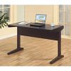 Espresso Home Office Desk with Detached File Cabinet, Locking Wheels and 2 Drawers