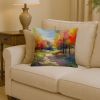 14” North Carolina Dogwoods Throw Pillow with Watercolor Artwork, Indoor/Outdorr Usage and Machine Washable