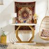 Console Table with Gold Octagon Metal Base and Faux Marble White & Gray Veined Tabletop