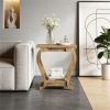 2-Tier Narrow End Side Table with Storage Shelves