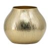 11” x 11” x 9" Aluminum Chisel Flower Vase with Gold Metallic Finish
