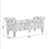 Conrad Storage Ottoman with Floral Bonsai Fabric Pattern, Lifttop, Rolled Arms, and Handcrafted Pewter Nailhead Trim