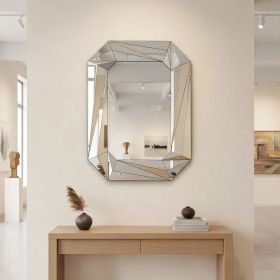 Diamond Shaped Design Large Wall Mirror with Elegant Beveled Edges and HD Mirror Glass