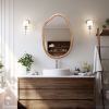 Irregular Wall Mirror with Asymmetrical Wood Frame Design and Wavy Accent Pattern