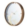 15.7" x 2.4" x 15.7” Minimalist Mirrored Clock with Gold Polished Finish and Mirrored Face