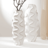 15.5" White Handcrafted Wooden Decorative Flower Vase