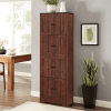 Tall Storage Cabinet with 8 Doors, 4 Compartment Shelves and Walnut Finish
