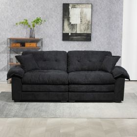 84" Chenille Sofa Loveseat Couch with 2 Matching Throw Pillows, Removable Seat Cushions and Dual Layer Comfort Seating