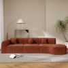 140" Modern Curved Sectional Sofa Chaise Lounge with 3 Matching Pillows and Ready For Use