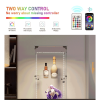 Tempered Glass Display Cabinet with Bluetooth LED Light Strip, Remote/App Control, 4 Tiers, and Multi Light Color Options