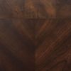 Bianca Merlot 2-Shelf Glass Top Coffee Table with Scroll Detailed Metal Legs