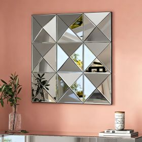 3D Mirror Wall Decor with Beveled and Symmetrical Glass Design