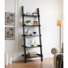 5 Tier Ladder Bookcase with Multi-Depth Shelves