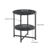 Small Round Black Side End Table with 2 Tiers