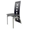 4 Piece Long Backrest Square Hollow Black Dining Chairs