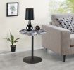 17.5" Circa End Table with Black Marble Textured Top