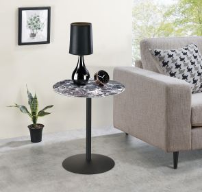 17.5" Circa End Table with Black Marble Textured Top