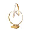 19" Abstract Matte Gold Modern Table Lamp with Infinity Sculpture Design and Built In LED Strip Bulb