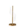 Gold Tubular LED Table Lamp with “S” Wave Swirl Acrylic Shade