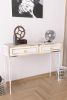 White and Gold Ardeno Console Table with Metal Legs