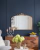 40" x 31" Classic Design Gold Arch Mirror with Baroque Inspired Frame and Vintage Detailing
