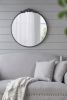 30" x 32" Classic Design Mirror with Round Shape and Black Baroque Inspired Frame