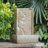13.9” Buddha Water Fountain with LED Light for Indoor or Outdoor Usage