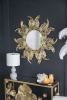 37" Sunburst Metal Decorative Mirror with Gold Finish