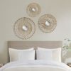 Set of 3, Round Natural Fiber Wall Decor Mirrors