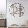 3 Panel Metal Madison Park Golden Ginkgo Leaves Wall Decor Set with Metal Black Branches and Frame