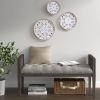Set of 3, Distressed White Floral Carved Wood Wall Decor in 3 Different Sizes