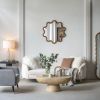 31" x 30" Wooden Accent Mirror with Unique Wavy Frame