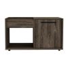 Tualatin 2-Shelf Coffee Table with 2 Open Shelves and Single Door For Hidden Storage