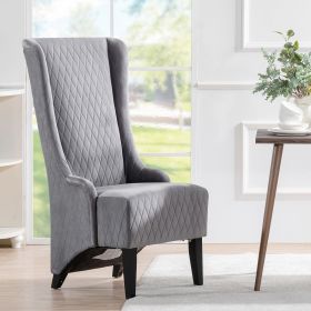 Velvet Wide High-Backrest Accent Chair with Soft Padded Seating Area & Wooden Legs