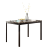 5 Piece Metal Dinette Set with Faux Marble Table Top, 1 Table & 4 Chairs and Metal Legs & Apron
