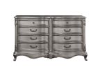 Ariadne Antique Platinum Finish Dresser with Scrolled Trim Detailing and 8 Drawers