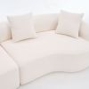 4 Seater White Sofa with Chenille Fabric and 4 Matching Pillows