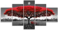 The Red Tree Canvas Wall Decoration Painting Artwork with 5 Panels