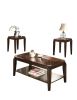 ACME Docila 3 Piece Coffee/End Table Set with Walnut Finish Parquet Pattern Design