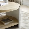 48” Oval Console Table with 2 Tiers and Open Bottom Shelf