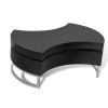 Black Waveform Design Coffee Table with Adjustable Shape Features, High Gloss Finish and Stainless Steel Legs
