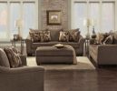 Brown Camero Fabric Living Room Set Includes 1 Sofa, 1 Loveseat, 1 Chair and 1 Ottoman with Matching Pillows