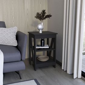 Taylor End Table, Side Table, or Nightstand with 3-Tier Storage Shelves and Protective Foot Pads